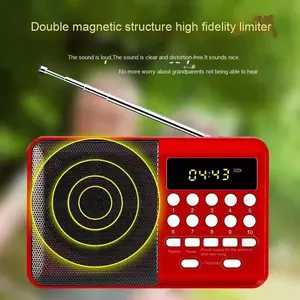 Radio portátil pequeña al por mayor, tarjeta enchufable de gran volumen, máquina de escucha de libros semiconductores, linterna multifunción de plástico - Product Image 1