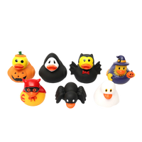 Baignoire en forme de canard en caoutchouc PVC imprimé en masse personnalisé Halloween Jouets pour le bain intégrant des motifs