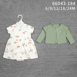 Ensemble d'été 2 pièces Tedmimak pour bébés filles, robe sans manches et <span class=keywords><strong>manteau</strong></span> à manches longues, imprimé animal/floral en coton, 6-<span class=keywords><strong>24</strong></span> <span class=keywords><strong>mois</strong></span> - Product Image 4