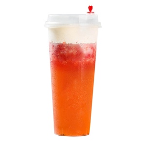 Gobelet jetable en plastique PP personnalisé avec couvercle, 16 oz, transparent ou givré, pour thé, café, fruits, lait, boissons, diamètre 90 mm - Product Image 5