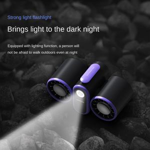 2025 nuevo ventilador pequeño colgante de cintura de viento alto <span class=keywords><strong>violencia</strong></span> de turbina de doble cabeza para deportes al aire libre operación de alta temperatura de alimentación USB - Product Image 3