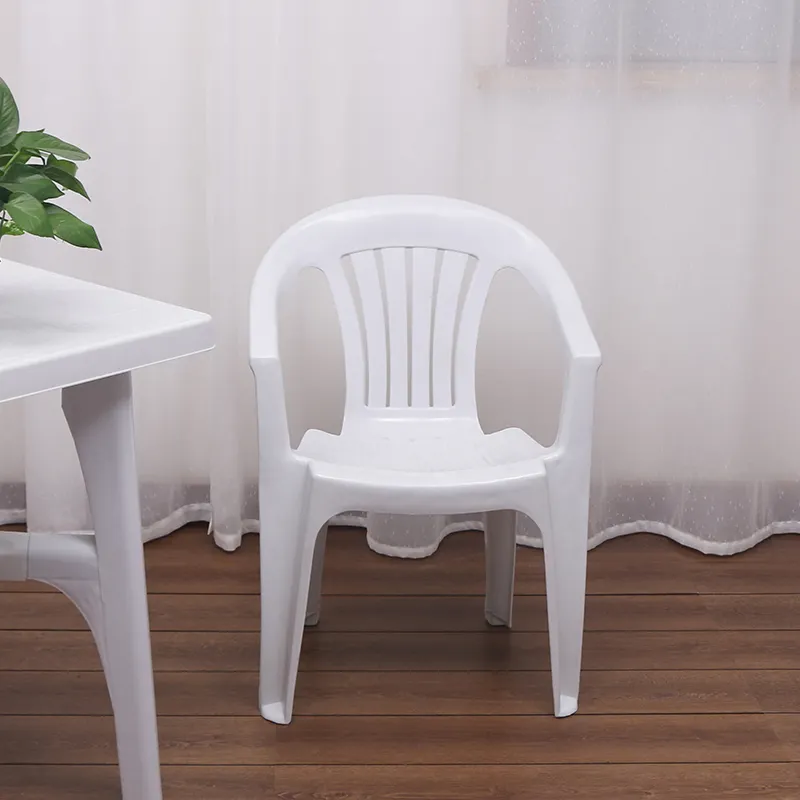 Silla de plástico resistente de nuevo estilo, sillón de plástico, silla de plástico blanco