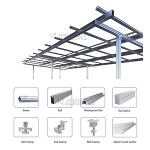 Système de carport solaire en alliage d'aluminium étanche pour entrepôt européen, montage au sol, application photovoltaïque pour stationnement de voitures et alimentation domestique - Product Image 3