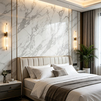 Pierre frittée polie sur mesure ultra-mince Super Calacatta (Grand Format) pour aménagement paysager de chambre à coucher, options ODM/OEM
