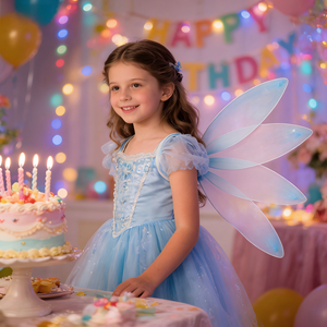 Ali di Fata a Forma di Libellula Personalizzate per Bambine, Ali Blu da Elfo e Angelo per Halloween, Feste di Compleanno, Travestimenti da Principessa per Bambini - Product Image 3