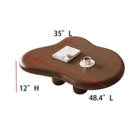 Table Basse Moderne en Bois de Noyer Ronde, Très Vendue, Meuble de Salon avec Piétement en Bois, Table d'Appoint Circulaire pour Canapé, Idéale pour Hôtels
