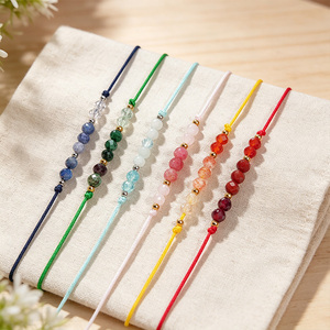 Bracelet en pierre naturelle du zodiaque, <span class=keywords><strong>horoscope</strong></span>, astrologie, pierre de naissance, bijoux, bracelet à cordon réglable avec perles pour les 12 constellations - Product Image 1