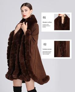 Cárdigan de Punto con Pelo de Conejo para Mujer, Chal Holgado y Cálido de Piel Sintética con Ribete de Pelo - Product Image 6