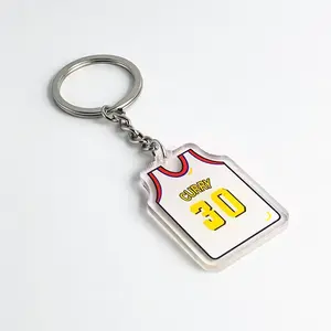 T-shirt stampate su misura a forma di acrilico personalizzato basket Star Jersey con portachiavi basket NBA portachiavi per fan Souvenir