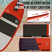 Tabla de Surf GY ART1201 de Fibra de Carbono Blanca y Roja, Tabla de Pumping 189x60x20cm Unisex para Surf y Kitesurf SUP