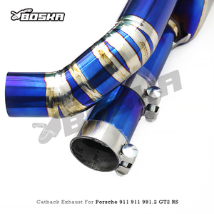 Tubos de Escape Catback Personalizados para Porsche 911 991.2 GT2 RS 3.8T 2018-2019 Boska Racing, Tubo de Escape de Titanio con Silenciador - Product Image 3