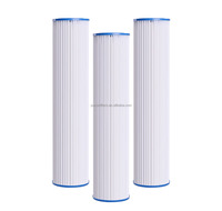 Cartouche filtrante à eau lavable en charbon actif et polyester, plissée, hautement efficace, pour sédiments, 2.5x10 20 4.5x10 20 pouces, 5 10 25 50