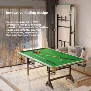 <b>Foldable</b> Home Snooker Practice Table for Adults Wooden Material Chinese Style Indoor Five-Point System Low Cue Upright - Product Image 3