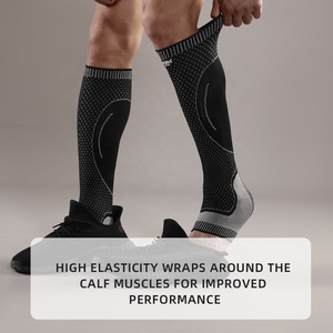 JINGBA SUPPORT Chaussettes de compression personnalisées à bout ouvert 20-30 mmHg, soutien de la cheville et du mollet pour la circulation, la récupération, les périostites tibiales, la sécurité et le fitness - Product Image 5