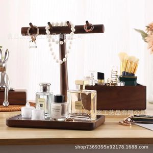 Wooden desktop perfume holder, <b>dressing</b> <b>table</b> jewelry display rack, jewelry and cosmetics <b>storage</b> box, key organizer - Product Image 4