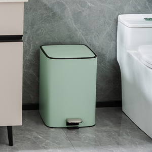 Defender series waste bin in acciaio inossidabile soft close rettangolo pattumiera bidone della spazzatura del bagno - Product Image 1