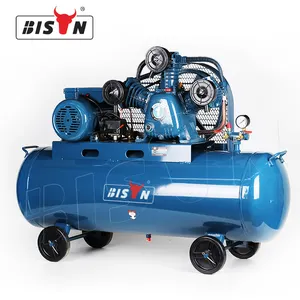 Bison China Fabricage 4Hp Luchtcompressor 8 Bar Zuiger 115Psi 4 Hp Riem Aangedreven Luchtcompressor 150 Liter 3Kw