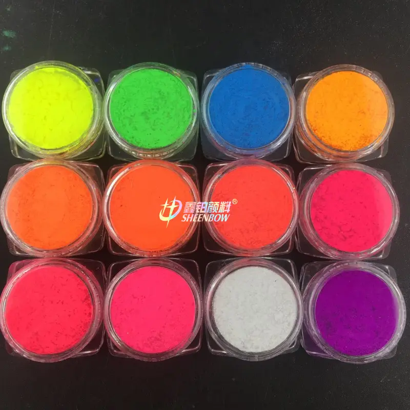 Sheenbow neón fluorescente pigmento para arte de uñas