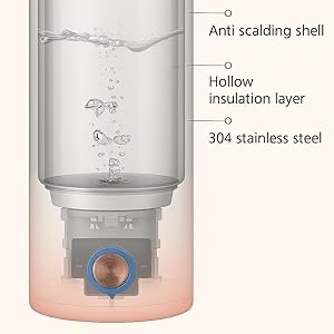 Bouilloire électrique sans fil portable pour faire bouillir et maintenir l'eau chaude, idéale pour le thé, le café et les voyages - Product Image 2