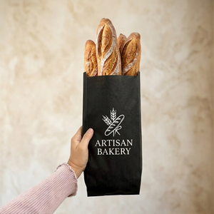 Bolsa de Papel Kraft para Panadería, Impresa Personalizada, Tamaño Largo, Resistente a la Grasa y al Aceite, para Baguettes Francesas y Tostadas - Product Image 1