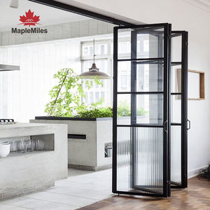 2025 vente chaude grand accordéon verrouillable interne moderne coulissant en aluminium bifold pliant Double portes patio en verre - Product Image 1