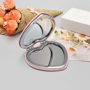 Heart PU Double-Sided 1x/2x Magnifying <b>Compact</b> <b>Mirror</b> Private Label Gift Foldable Makeup Pocket <b>Mirror</b> - Product Image 1