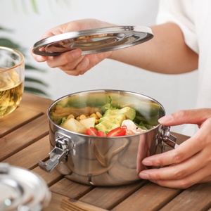 Runde Benito Brotdose Edelstahl Bento Adult Tiffin Carrier Große Brotdose aus Stahl zur Aufbewahrung von Lebensmitteln für Erwachsene oder Kinder - Product Image 1