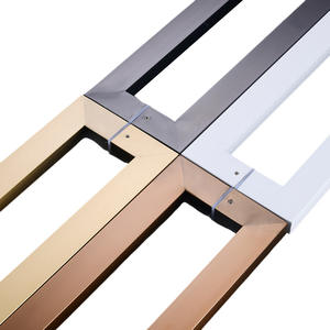 Manija de puerta de acero inoxidable con revestimiento cerámico sellado y galvanizado, antihuellas, para puertas de vidrio y tubo cuadrado - Product Image 1