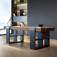 Bureau d'écriture italien de grande taille Bureau d'ordinateur d'étude minimaliste moderne à domicile Bureau de luxe léger avec fonction durable