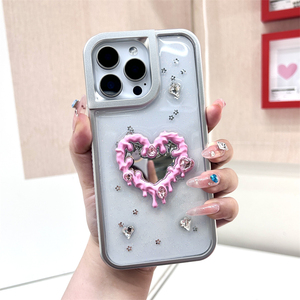 เคสโทรศัพท์มีเพชรมันวาวกระจกรูปหัวใจหลากสีสำหรับ50X infinix 5G Hot <span class=keywords><strong>60</strong></span> 60i 4G 50 Pro 4G Smart 10 PLUS - Product Image 3