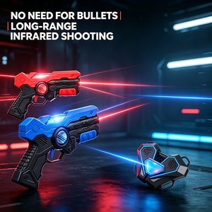 Juego de Pistolas Láser Infrarrojas con Objetivo de Tiro, Juguete Interactivo Electrónico con Chaleco Sensor para Niños - Product Image 1
