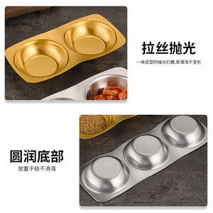 Plat à sauce en acier inoxydable à 3 compartiments, forme irrégulière, pour barbecue, hot pot, fête - Product Image 5