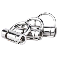 Serrure de chasteté FRRK avec clé, cage de chasteté PA, anneau de chasteté verrouillé Dispositif de cage de chasteté en acier pour piercing de chasteté