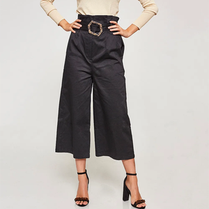 Nuevo dise&amp;ntilde;o <span class=keywords><strong>de</strong></span> alta correa <span class=keywords><strong>de</strong></span> papel tipo <span class=keywords><strong>de</strong></span> bolsa y cintur&amp;oacute;n Pantalon <span class=keywords><strong>Culotte</strong></span> Pantalones <span class=keywords><strong>de</strong></span> mujer - Product Image 1