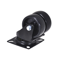 Usine-Sourced 50mm Pivotant Électrophorétique Noir Européen Double Roulette Roue En Acier Meubles Roulette