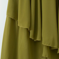 PB&ZA Robe Midi Femme Nouvelle Collection Été 2026, Style Plage Doux, en Chiffon Superposé Décoratif, Col Halter, Robe Vestidos