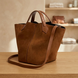 Pochette élégante en cuir véritable BS International pour femme, fermeture éclair, imperméable, légère, grande capacité 3L+, amovible - Product Image 2