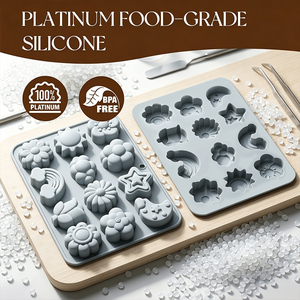 La fábrica MUYULINS puede personalizar caramelos con forma de flor, arcoíris y estrella, moldes de silicona antiadherentes de platino LFGB, libres de BPA. - Product Image 2