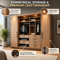 Armoire de chambre moderne sur mesure en mélamine, directement de l'usine, système de rangement pour vêtements, dressing intégré pour villa