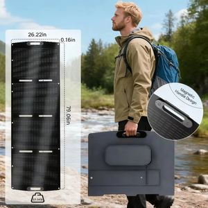Next Generation <b>Feather</b> 200W High Efficiency <b>Black</b> Lightweight Monocrystalline Foldable Solar Charger Emergency Portable TUV - Product Image 5