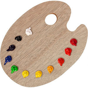 Vente en gros 20x30cm <span class=keywords><strong>Palette</strong></span> de <span class=keywords><strong>peinture</strong></span> ovale en bois avec trou pratique pour le pouce pour <span class=keywords><strong>peinture</strong></span> à l'huile aquarelle acrylique <span class=keywords><strong>Gouache</strong></span> - Product Image 2