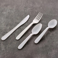 Vaisselle et ustensiles biodégradables écologiques de qualité alimentaire couteau fourchette cuillère 100% couverts jetables naturels à base d'amidon de maïs