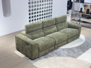 أريكة كهربائية حديثة من القماش بثلاثة مقاعد قابلة للتحويل مع شاحن يو إس بي من المصنع الأصلي - Product Image 2