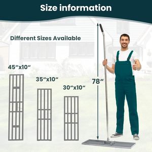 JH-Mech <span class=keywords><strong>grand</strong></span> râteau en métal robuste et durable personnalisé de haute qualité pour surfaces au sol pour niveler la pelouse - Product Image 1