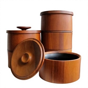 Juego de Recipientes para Especias de Madera con Tapa de Madera, Diseño Minimalista, 250 ml, Ecológico, Duradero, Hermético, para Cocina - Product Image 3