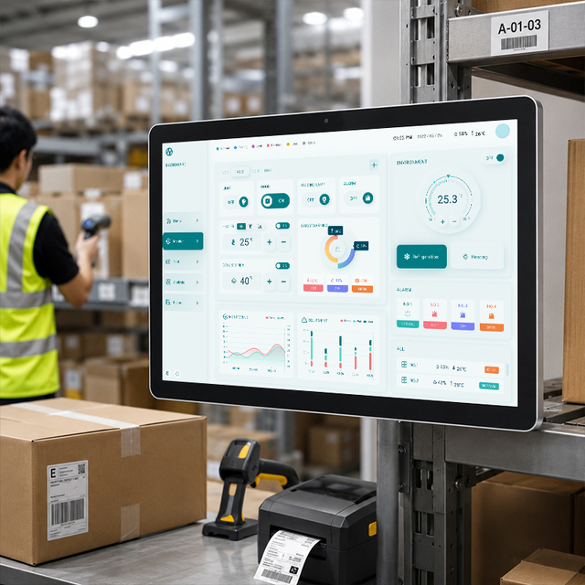 WMS Warehouse Management System Terminal 15.6 21.5" Fanless Touch Screen Monitor Android Windows Logistics Data Input PC