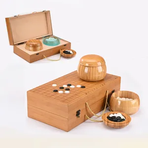 Go Game SetHigh Grade Go Board Gift Box with Melamine Stones and Bowls Set Foldable Wooden Bamboo Board