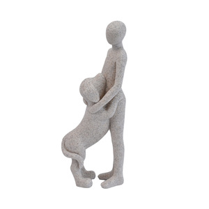 Figura Decorativa de Resina Ecológica Pintada a Mano con Diseño de <span class=keywords><strong>Animales</strong></span>, Personas y Perros, en Color Dorado y Negro, para Decoración del Hogar o Regalo - Product Image 5