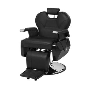 New Style High Quality <b>Vintage</b> Classic Black Stainless Steel Footrest Backrest Shave Barber <b>Chair</b> for Barber Shop - Product Image 4