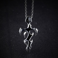 Collier tendance pour homme, épée en métal noir, style Kung Fu, vente flash
